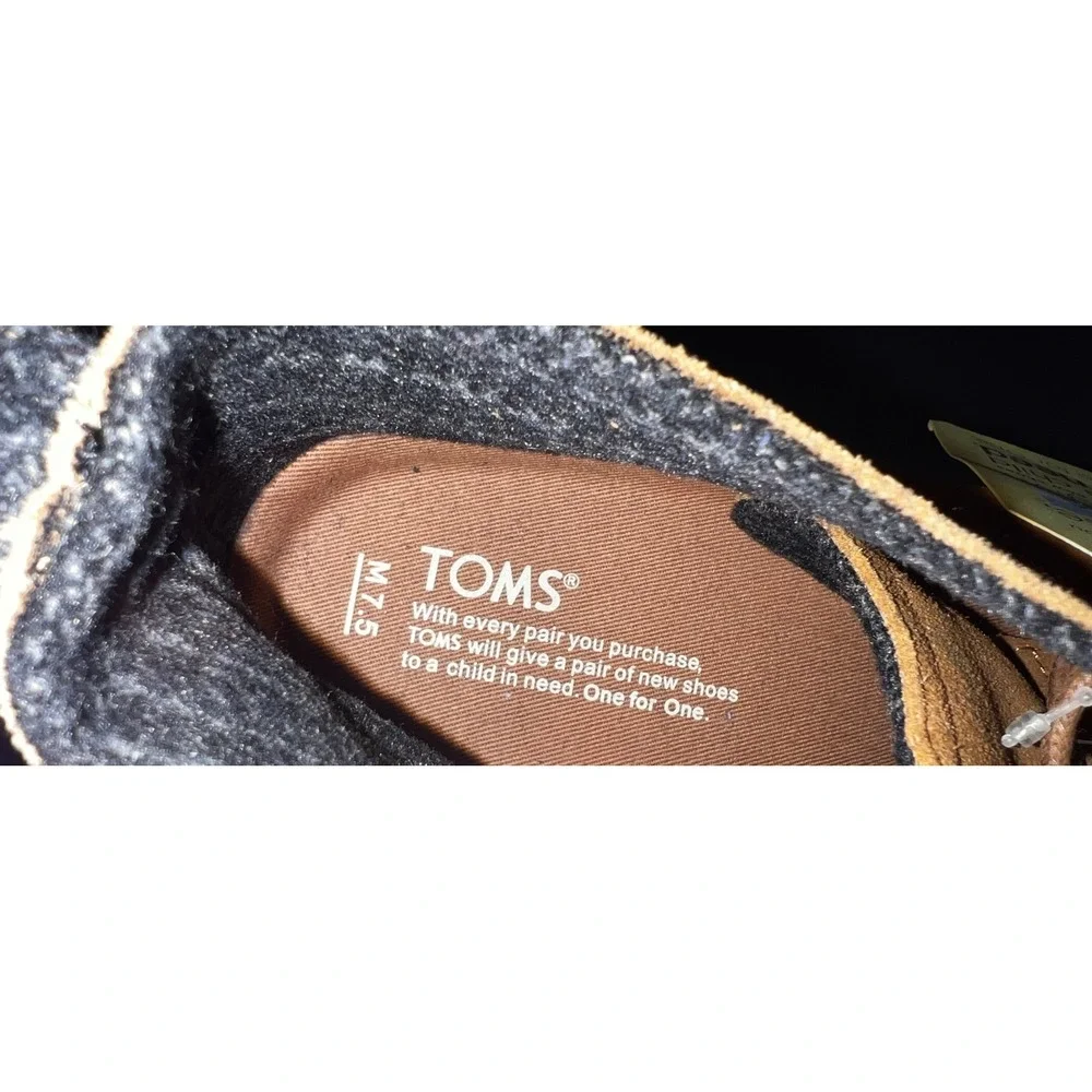 TOMS Mens Chukka Desert Boots Tan Suede Corduroy Lace Up Mid Top Shoes Size 7.5